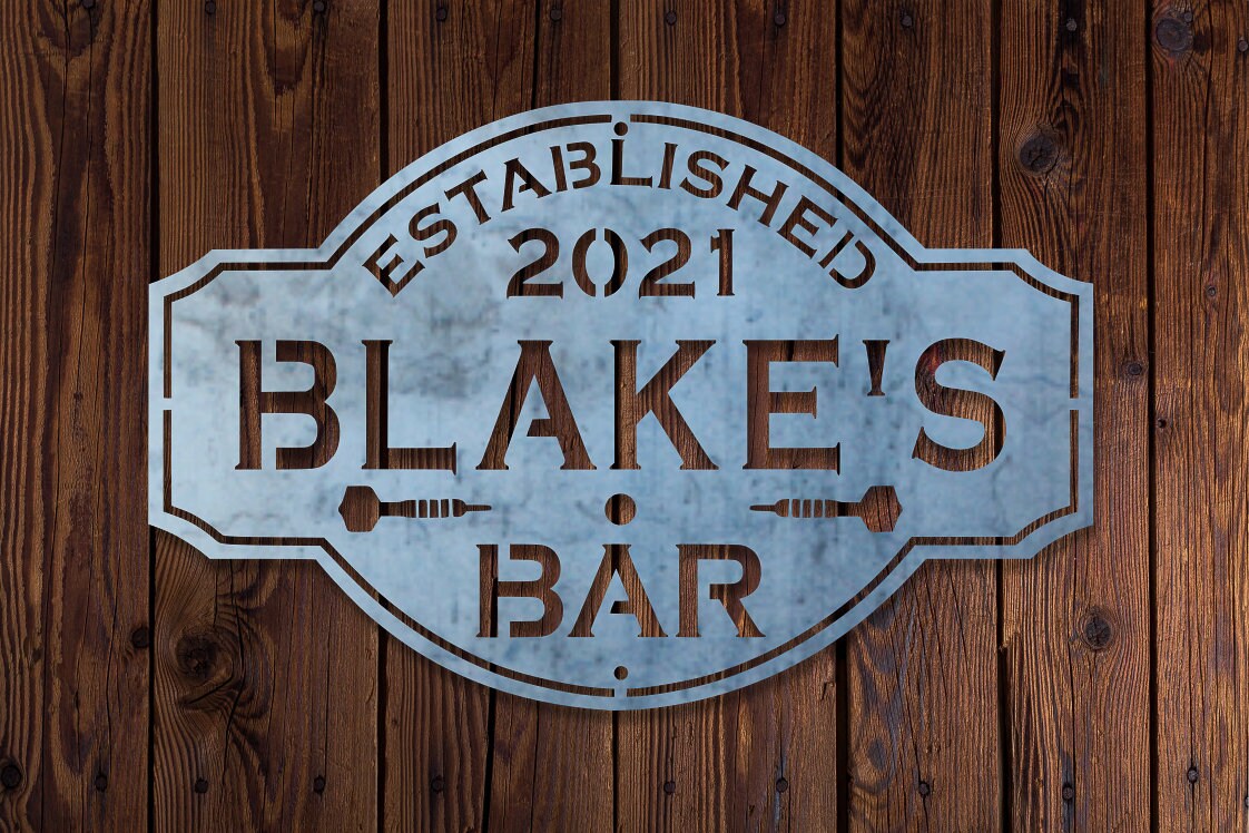 Personalized Bar Sign - Tap, Pub or Lounge - Metal Wall Art - Custom Sign - Personalized Gifts For Him - Wall Decor - Gifts for Him