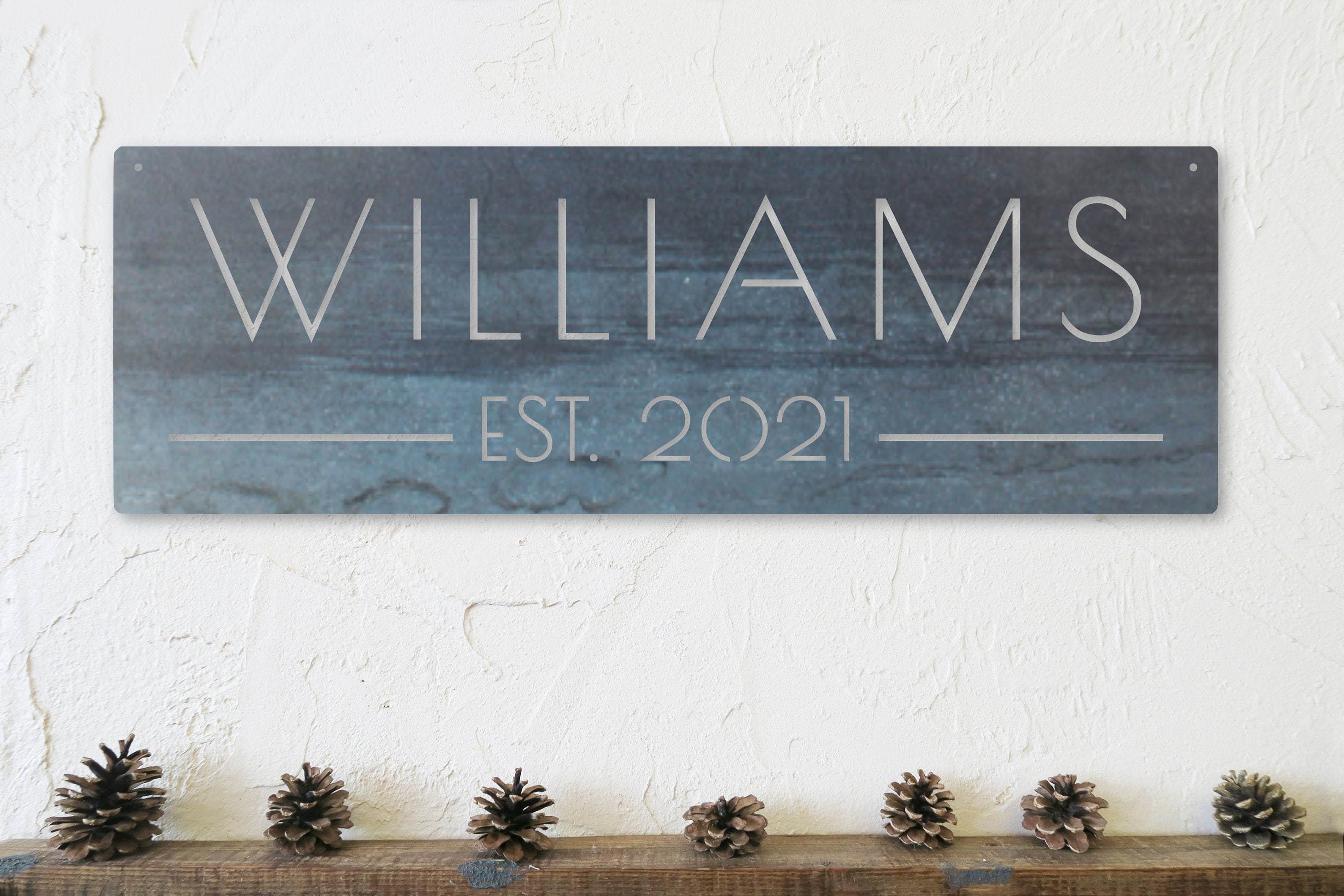 Personalized Metal Sign - Custom Family Name & Est. Date - Elegant Metal Home Decor - Minimalist Wall Art - Modern Decor- Personalized Gift