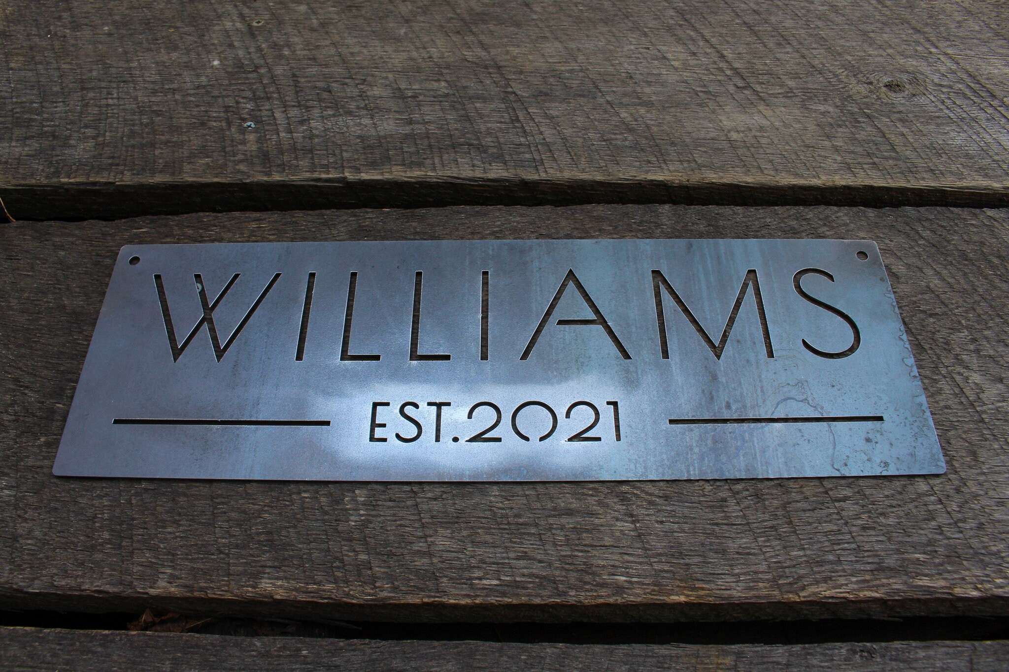 Personalized Metal Sign - Custom Family Name & Est. Date - Elegant Metal Home Decor - Minimalist Wall Art - Modern Decor- Personalized Gift