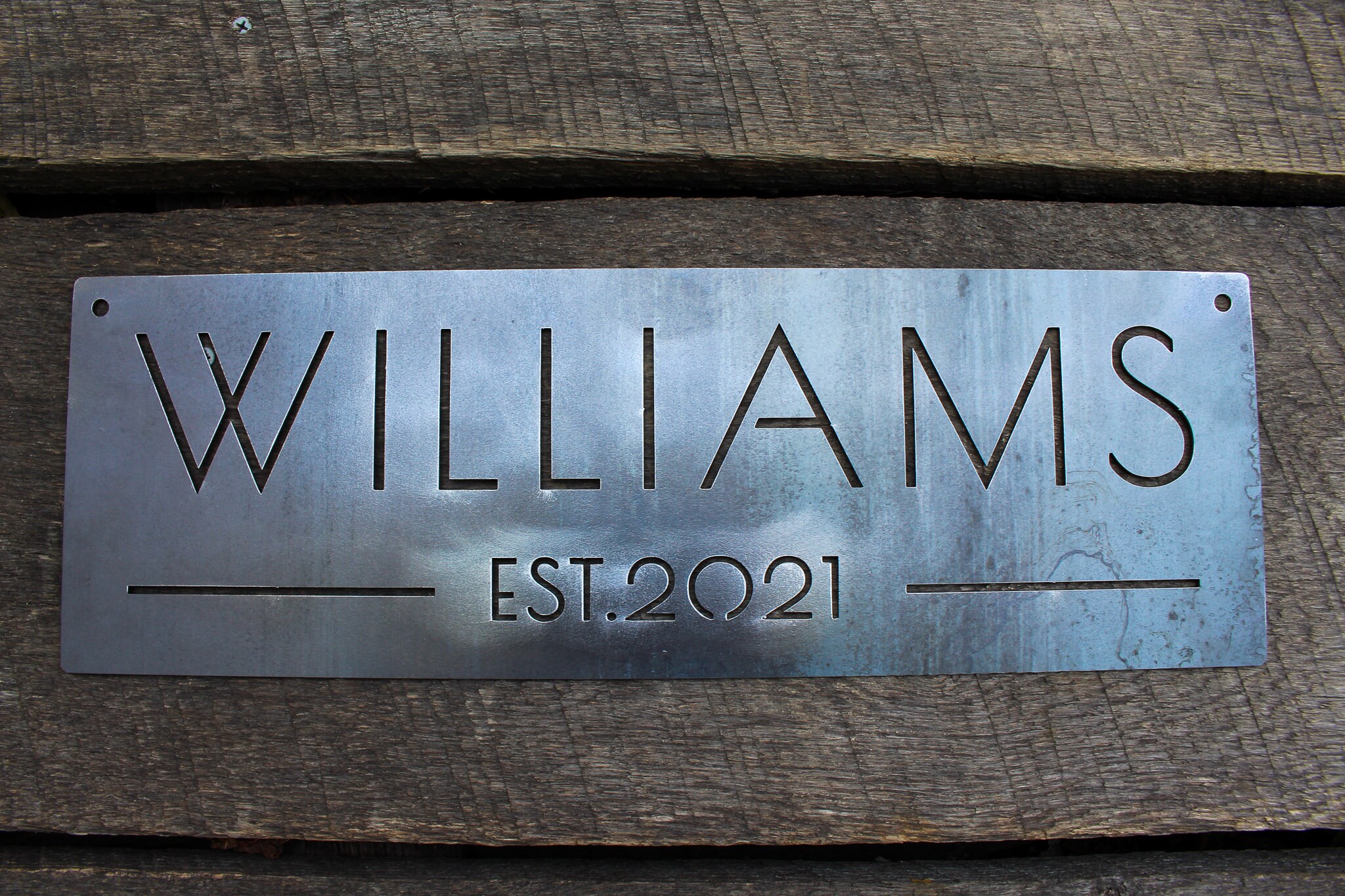 Personalized Metal Sign - Custom Family Name & Est. Date - Elegant Metal Home Decor - Minimalist Wall Art - Modern Decor- Personalized Gift
