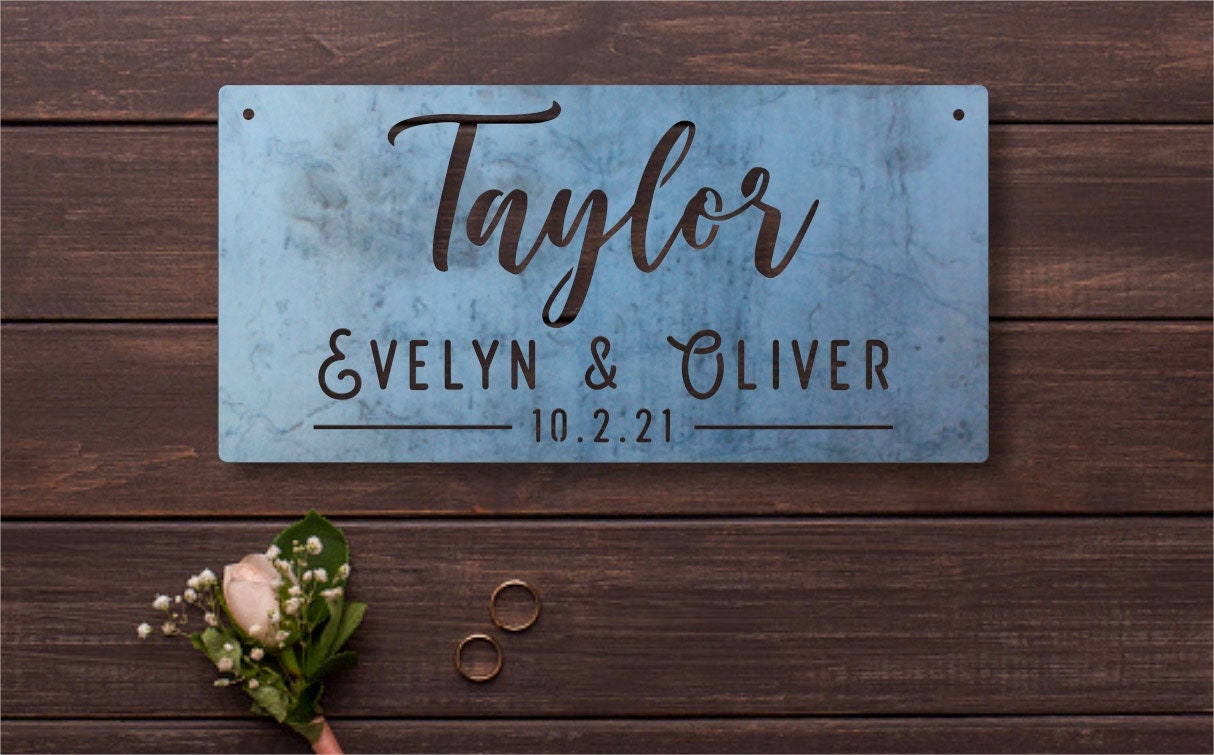 Personalized Wedding Gift - Metal Wedding Name & Date Sign - Bridal Shower Gift - Anniversary Gift - Personalized Gifts - Wall Art