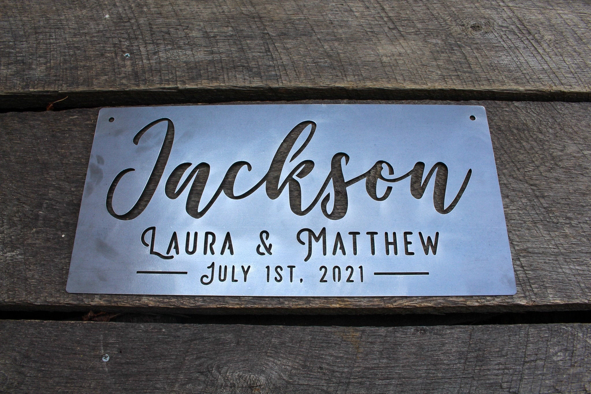 Personalized Wedding Gift - Metal Wedding Name & Date Sign - Bridal Shower Gift - Anniversary Gift - Personalized Gifts - Wall Art