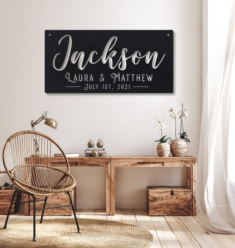 Personalized Wedding Gift - Metal Wedding Name & Date Sign - Bridal Shower Gift - Anniversary Gift - Personalized Gifts - Wall Art