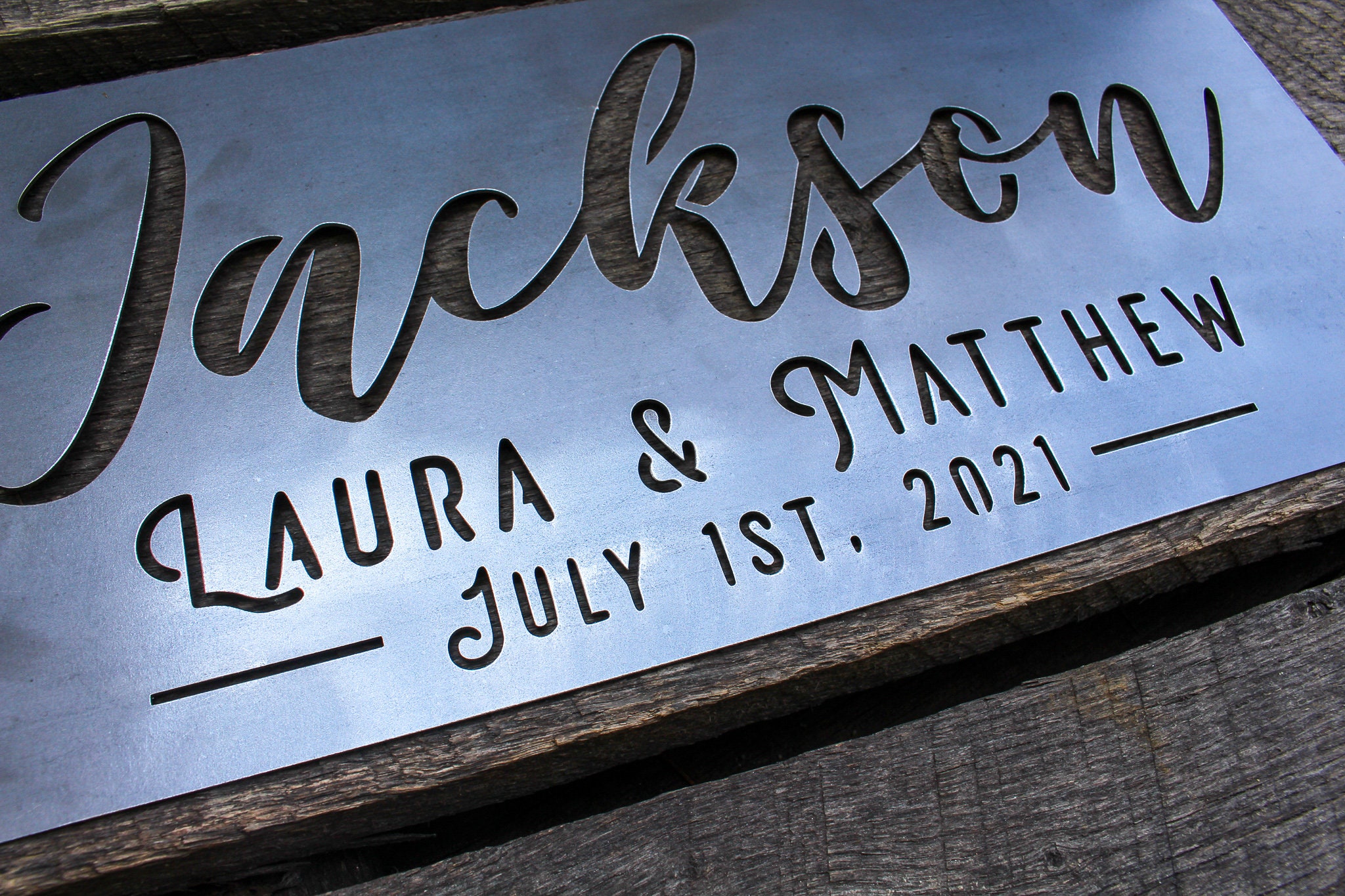 Personalized Wedding Gift - Metal Wedding Name & Date Sign - Bridal Shower Gift - Anniversary Gift - Personalized Gifts - Wall Art